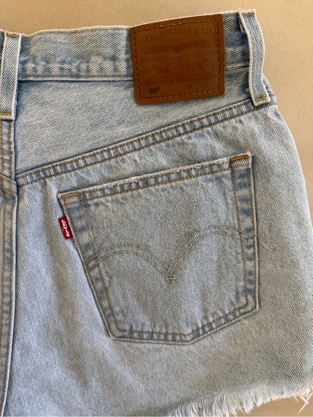 Levi’s 501 Light Wash Cutoff Shorts – Size W28 - Picture 3 of 5